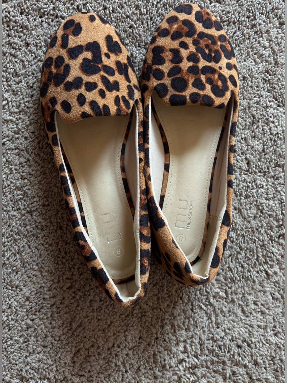Women’s Leopard Print Ballet Flats - Tan/Black